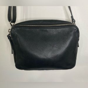 Margot Soft Black Genuine Leather Camera Crossbody Bag Purse